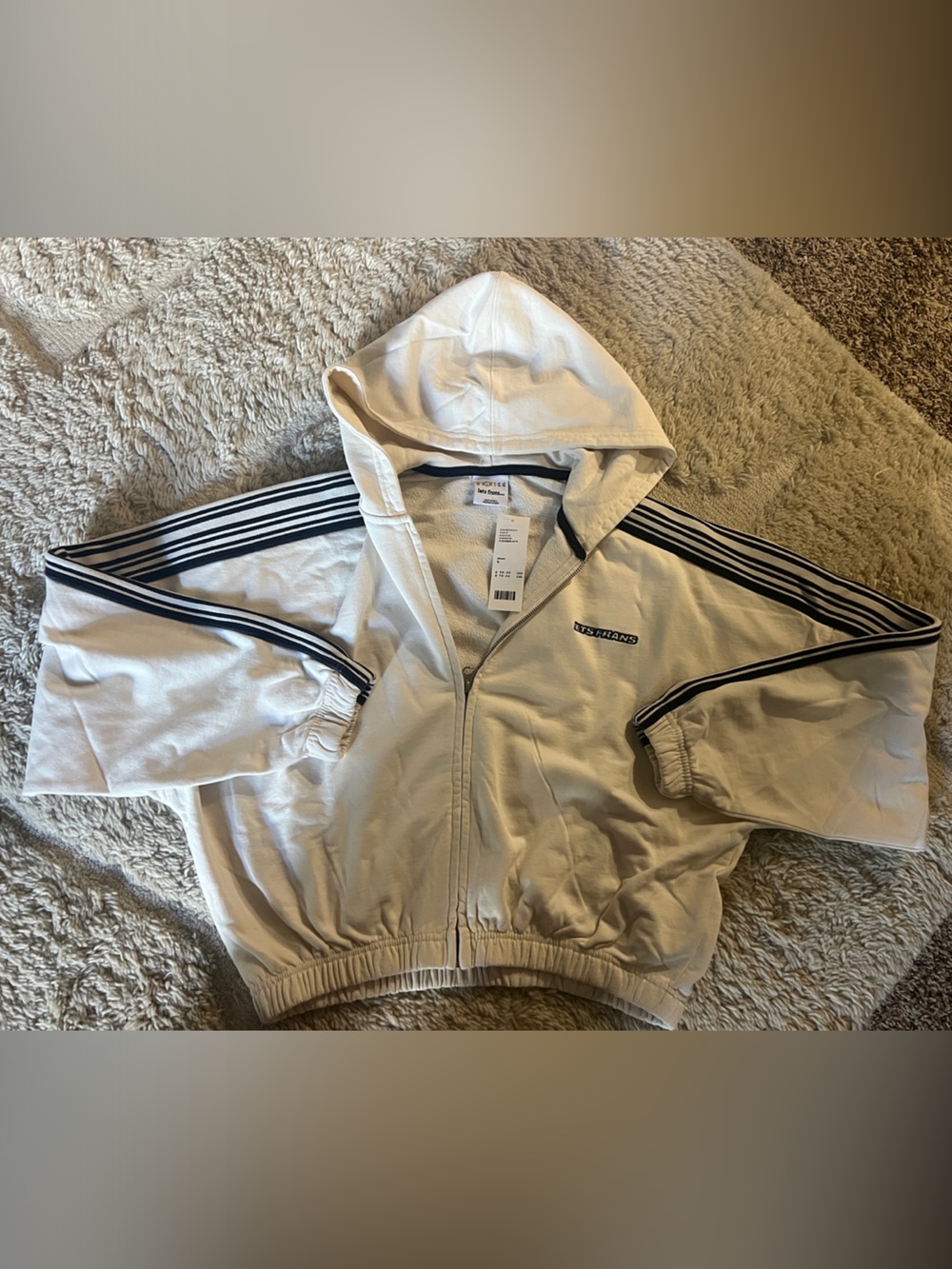 iets frans.. Harri Piped Bubble Hem Zip up